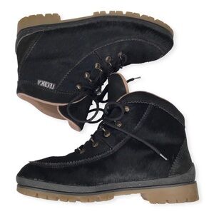 Tecnica Black Calf Hair Apres Ski Boots.